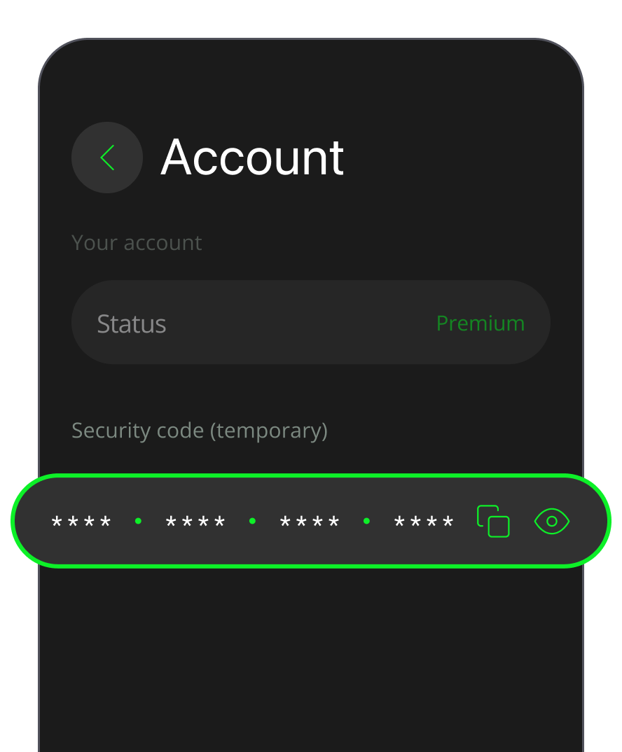 copy your security code