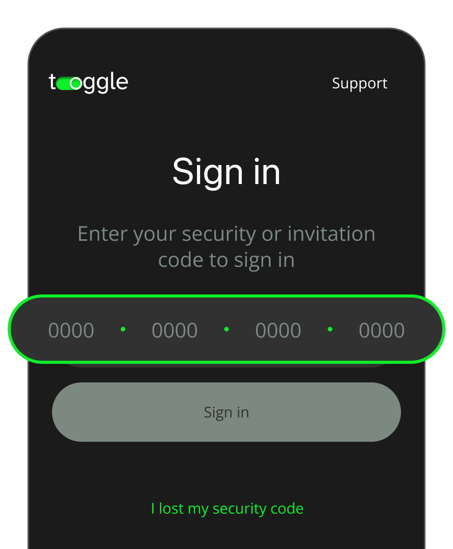 enter the security code