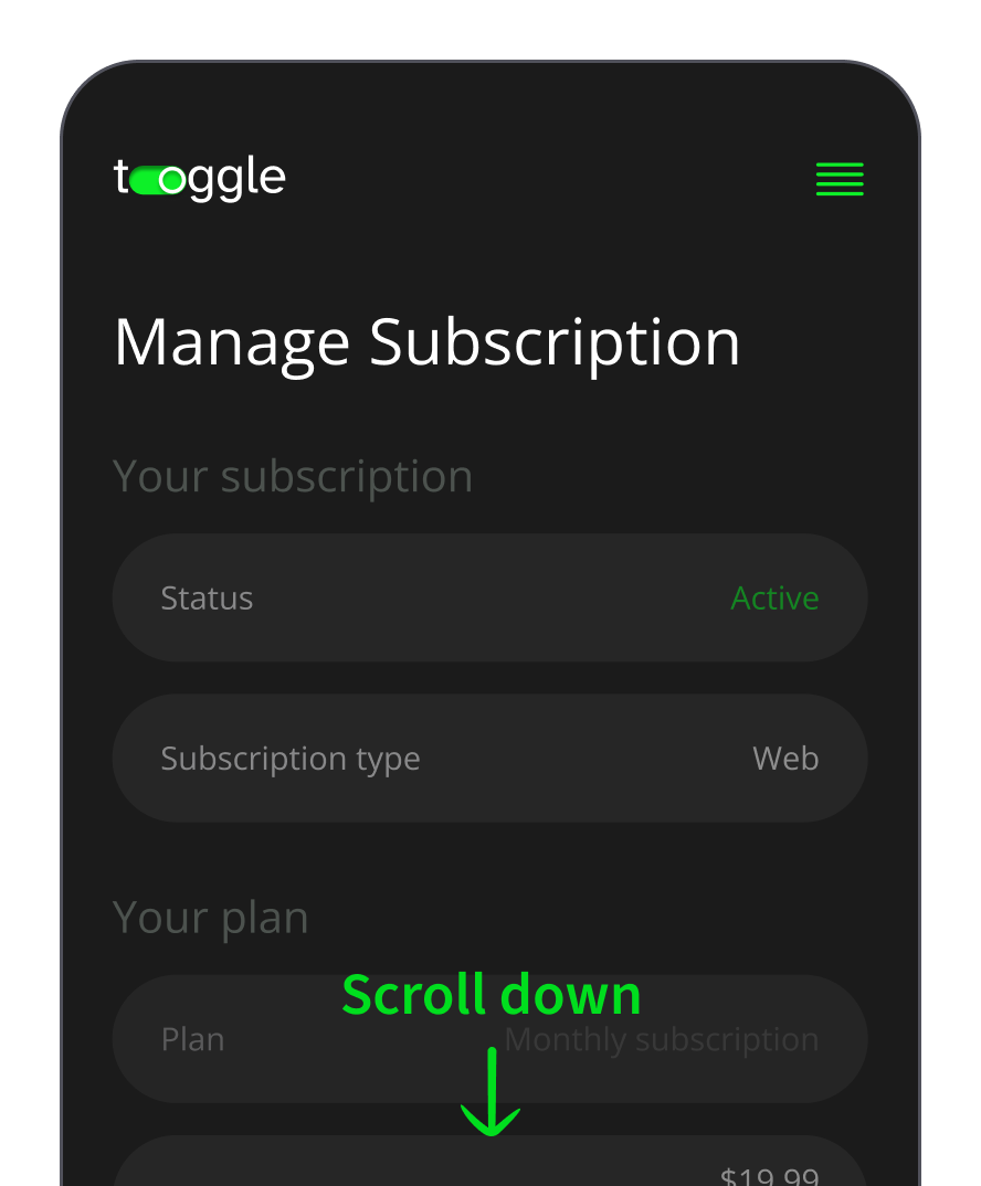 go to manage subscription