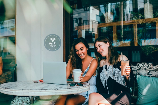 public Wi-Fi hotspots with data security